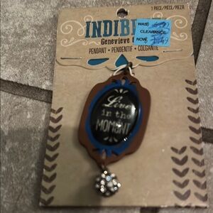 Indie Genevieve Pendant with Blue and Brown Accents